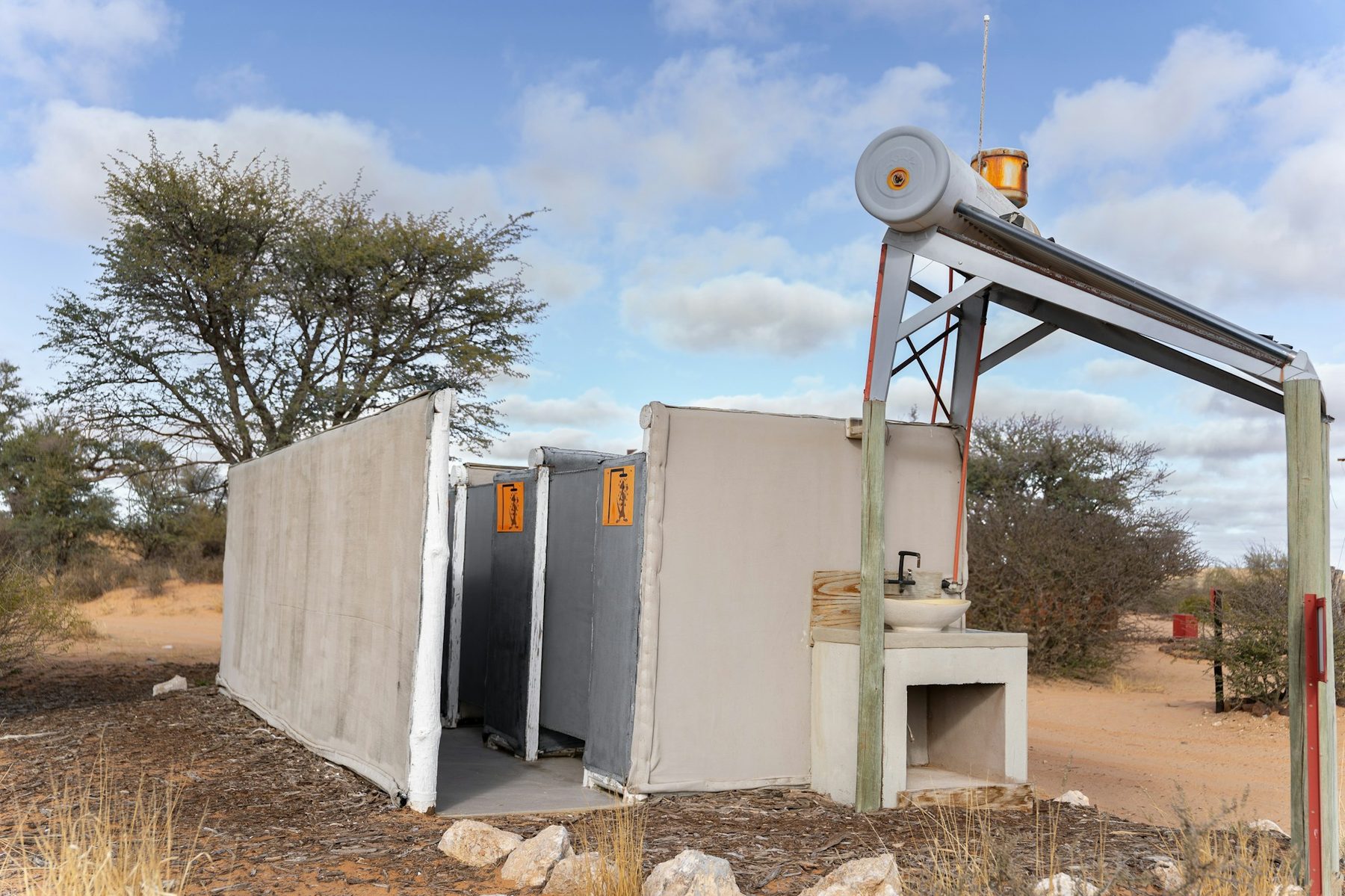 The donkey geyser that heats the bush camp showers