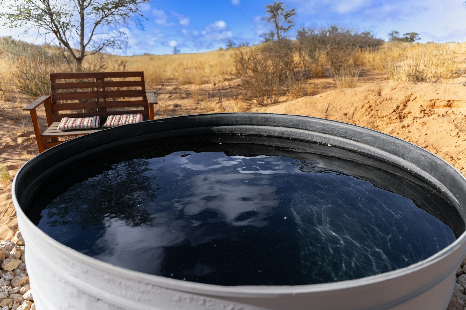 The plunge tub looking out at the dune