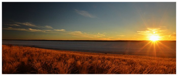 Sunset over the salt pan