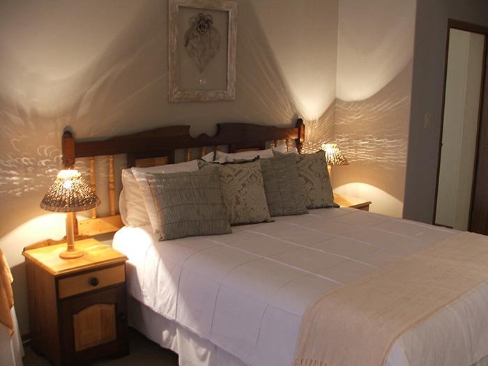 The four-poster bed in the family suite